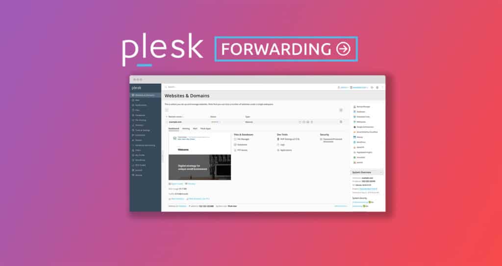 domain forwarder in Plesk