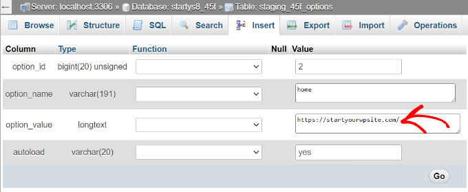 Changing Site URL in WordPress Database