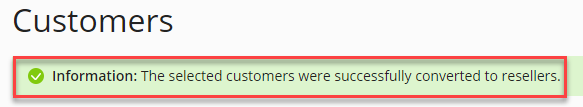 convert customer to Reseller in Plesk