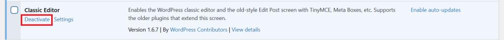 Disable Plugins in WordPress